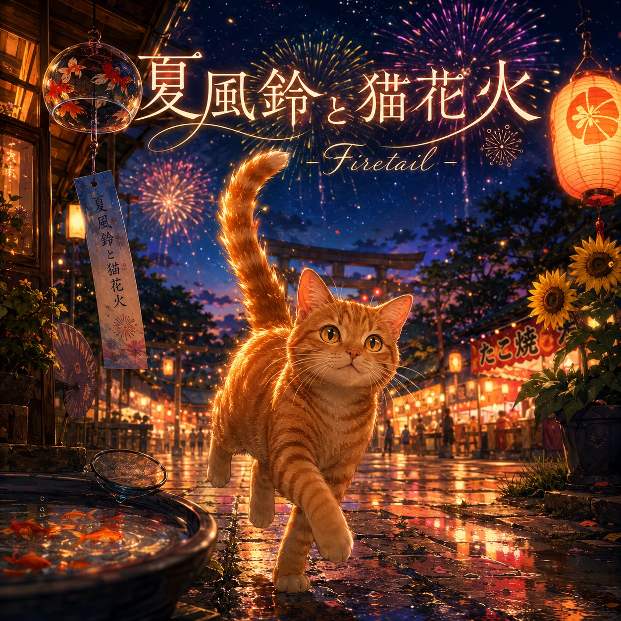 夏風鈴と猫花火-Firetail- ジャケット